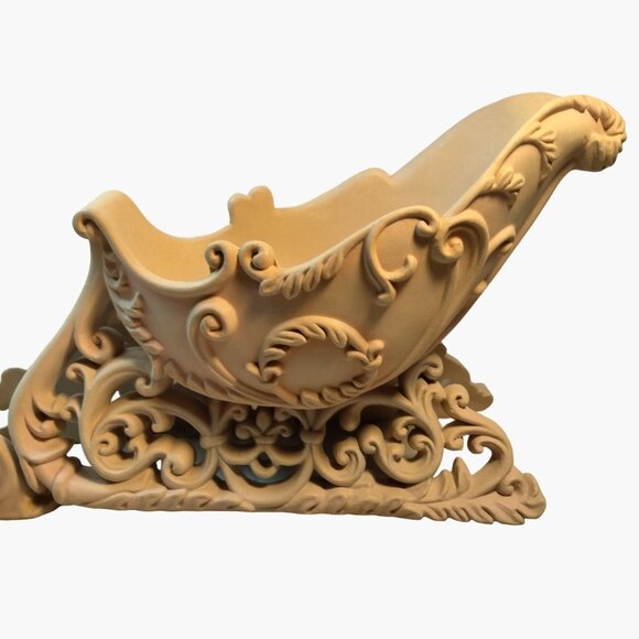 Ornate Victorian Sleigh Planter Floral Centerpiece Vintage 13 inch - Picture 3 of 12